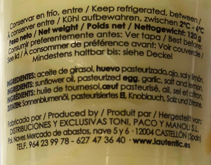 Salsa Alioli de L'Autentic cubo de 130 g. delicioso - Imagen 3