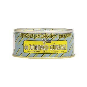 Atum marinado em conserva levemente frito em lata da Viuda de Domingo Güenaga 180g esc.