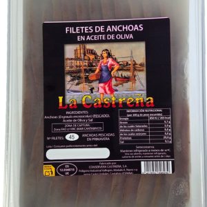 Anchoas del Cantábrico en aceite de oliva La Castreña 45u.