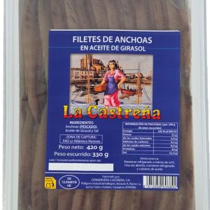 Anchoas en aceite de girasol La Castreña 330g